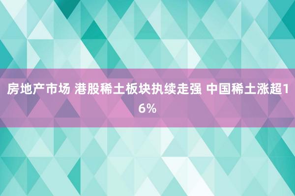 房地产市场 港股稀土板块执续走强 中国稀土涨超16%