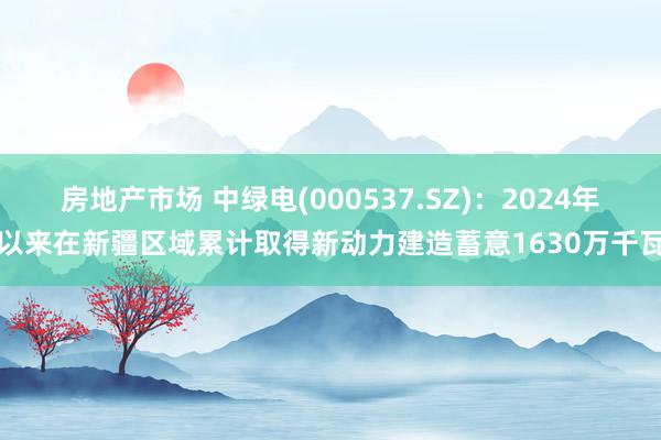 房地产市场 中绿电(000537.SZ)：2024年以来在新疆区域累计取得新动力建造蓄意1630万千瓦