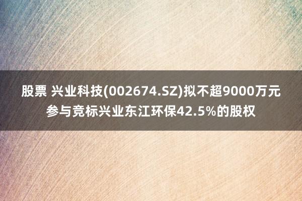 股票 兴业科技(002674.SZ)拟不超9000万元参与竞标兴业东江环保42.5%的股权