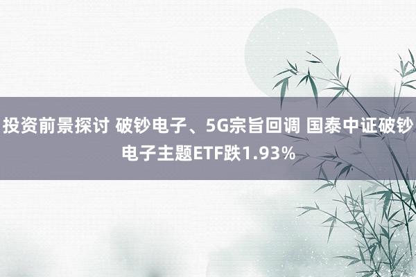 投资前景探讨 破钞电子、5G宗旨回调 国泰中证破钞电子主题ETF跌1.93%