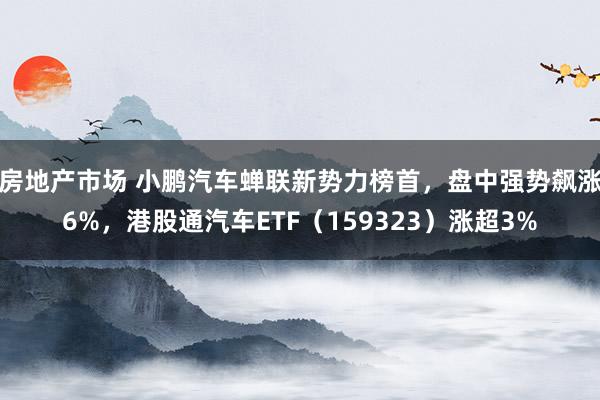 房地产市场 小鹏汽车蝉联新势力榜首，盘中强势飙涨6%，港股通汽车ETF（159323）涨超3%