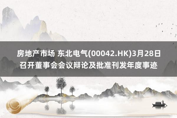 房地产市场 东北电气(00042.HK)3月28日召开董事会会议辩论及批准刊发年度事迹